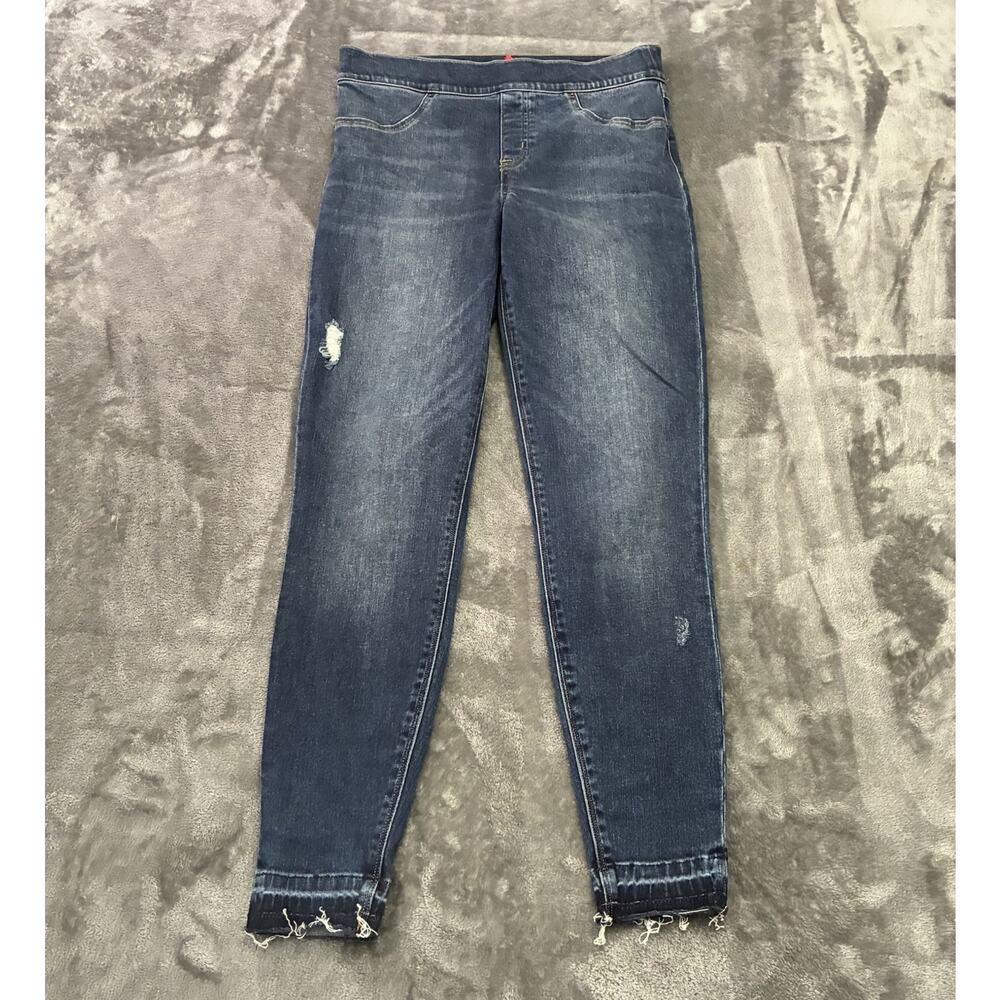SPANX Jeans Women’s Medium Blue Ankle Skinny Pull On Jegging Stretch Denim Pants